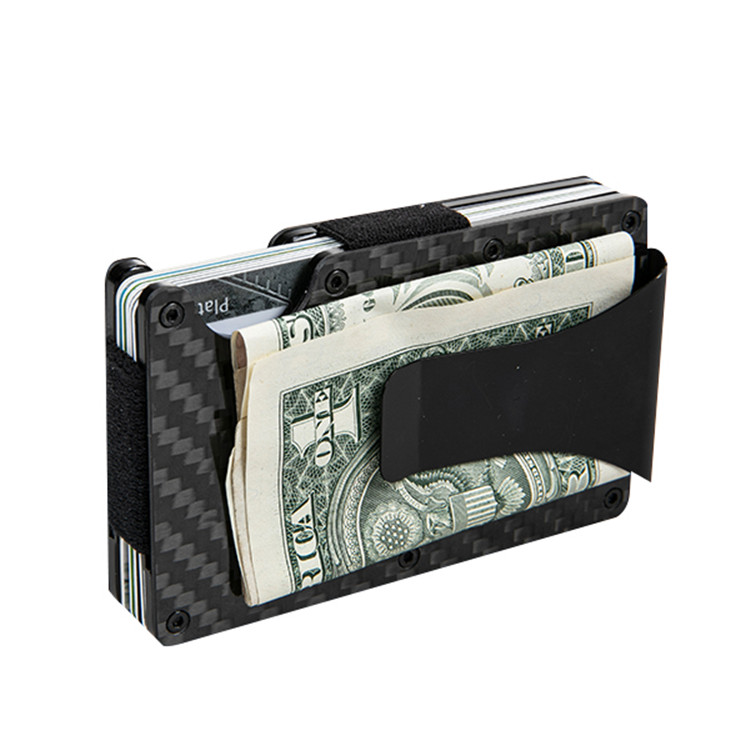 Wallet clip airgid a ghabhas toirt air falbh le fiber carbon